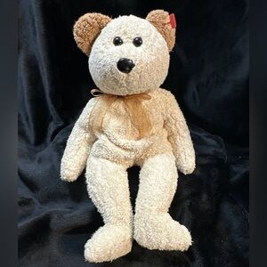Huggy Retired 2000 Ty Beanie Babie 8in Tan and Brown Bear